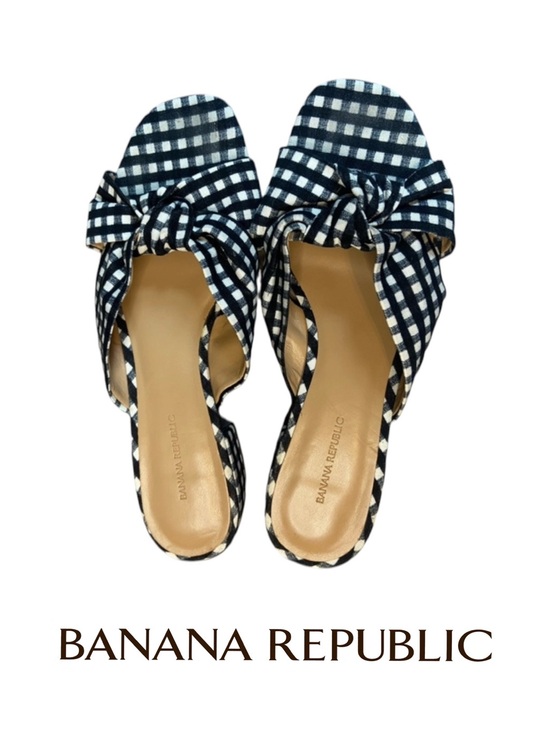 Banana Republic Shoes - ☀️ Banana Republic Gingham Knotted Cross Open Toe Sandals